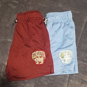 Kids Mesh Shorts - Maroon and Blue
